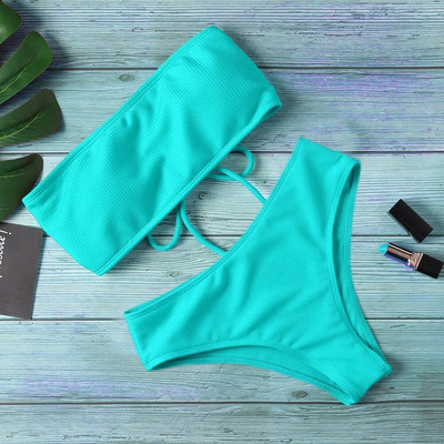 Bikini solid, costum de baie brazilian, set de bikini pentru femei, costum de baie sexy cu umăr dezactivat, pentru înot pentru femei, biquini de baie pentru femei