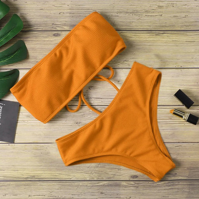 Bikini solid, costum de baie brazilian, set de bikini pentru femei, costum de baie sexy cu umăr dezactivat, pentru înot pentru femei, biquini de baie pentru femei