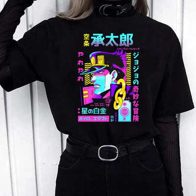 Módne unisex Jojo Bizarre Adventure Plus Size dámske tričko topy Cartoon Anime Harajuku pánske tričko ležérne streetwear