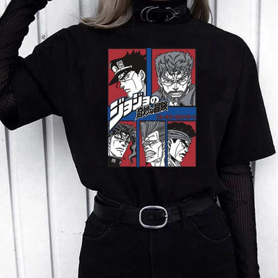 Módne unisex Jojo Bizarre Adventure Plus Size dámske tričko topy Cartoon Anime Harajuku pánske tričko ležérne streetwear