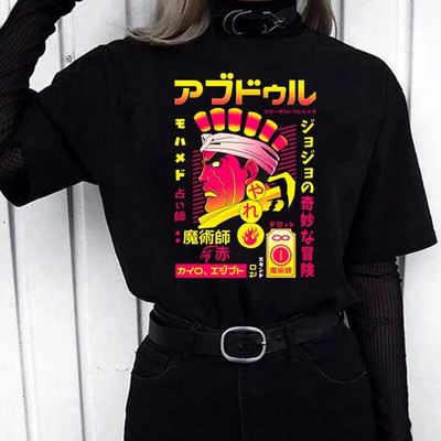 Módne unisex Jojo Bizarre Adventure Plus Size dámske tričko topy Cartoon Anime Harajuku pánske tričko ležérne streetwear