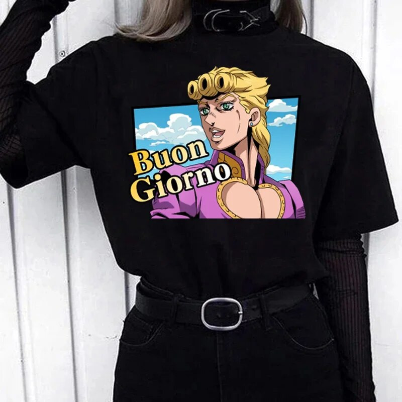 Módne unisex Jojo Bizarre Adventure Plus Size dámske tričko topy Cartoon Anime Harajuku pánske tričko ležérne streetwear