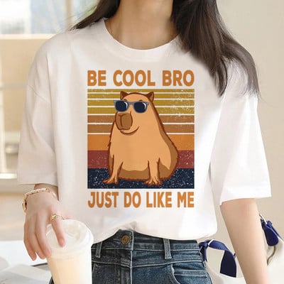 Dámske tričko s kapybarou, letné biele bavlnené tričko s grafickým vzorom, vintage streetwear, 90. roky, plus veľkosť, tričko