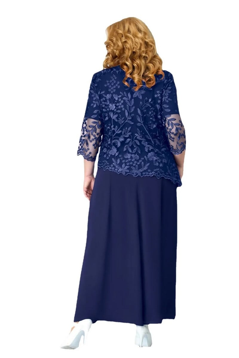 Άνοιξη και Καλοκαίρι Υπερμεγέθη Γυναικείο Φόρεμα με Κεντημένη Δαντέλα και Κοκτέιλ Φόρεμα με λεπτή εφαρμογή