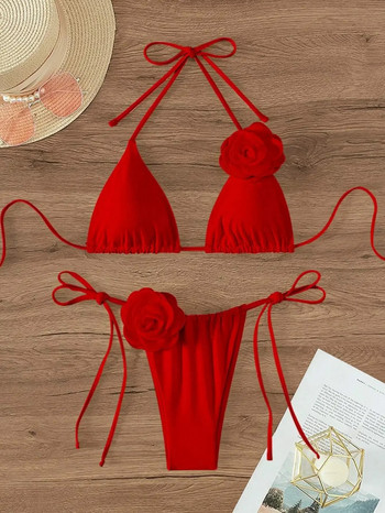 Micro Bikini Push Up Γυναικεία Μαγιό 2024 Σέξι Γυναικεία Μαγιό Brazilian Bikini Set Two Piece Swimsuit Sexy Thong Solid Biquini