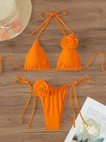 Micro Bikini Push Up Γυναικεία Μαγιό 2024 Σέξι Γυναικεία Μαγιό Brazilian Bikini Set Two Piece Swimsuit Sexy Thong Solid Biquini