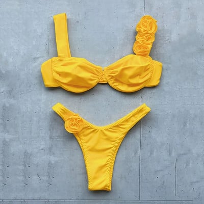 Bikini mikro bikini na vezanje Novi ženski kupaći kostim 2024. Seksi ženski kupaći kostim Cvjetni kupaći kostim Tange Biquini Kupaći kostimi