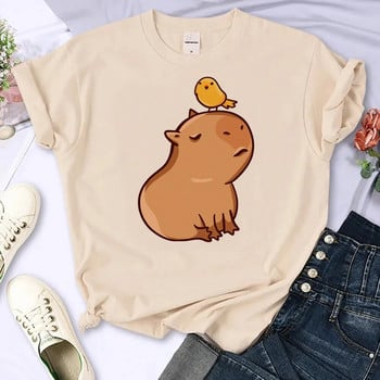 Capybara T-shirt Γυναικεία μπλουζάκι Harajuku Καλοκαιρινό λευκό μπλουζάκι μόδας Straykids print Γυναικεία μπλουζάκια με στρογγυλή λαιμόκοψη Μπλούζες σε μεγάλο μέγεθος