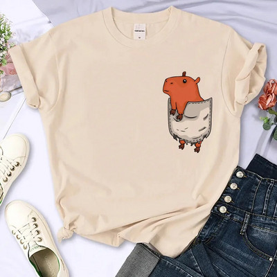 Capybara majica kratkih rukava Ženska Harajuku majica Ljetna bijela modna majica Straykids s printom Ženske majice s okruglim izrezom Top veličine