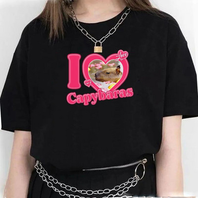 Capybara majica kratkih rukava Ženska Harajuku majica Ljetna bijela modna majica Straykids s printom Ženske majice s okruglim izrezom Top veličine