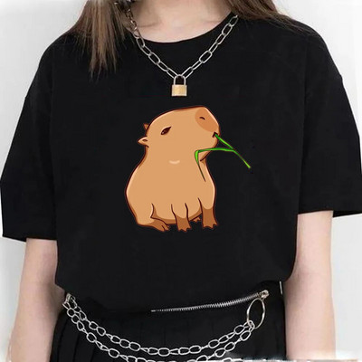Capybara majica kratkih rukava Ženska Harajuku majica Ljetna bijela modna majica Straykids s printom Ženske majice s okruglim izrezom Top veličine