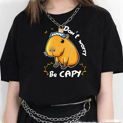 Capybara majica kratkih rukava Ženska Harajuku majica Ljetna bijela modna majica Straykids s printom Ženske majice s okruglim izrezom Top veličine