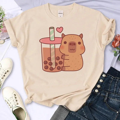 Capybara majica kratkih rukava Ženska Harajuku majica Ljetna bijela modna majica Straykids s printom Ženske majice s okruglim izrezom Top veličine