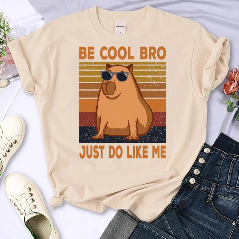 Capybara majica kratkih rukava Ženska Harajuku majica Ljetna bijela modna majica Straykids s printom Ženske majice s okruglim izrezom Top veličine