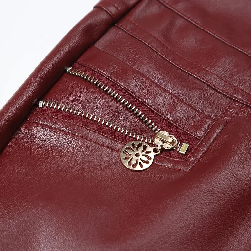 Plus Size 6XL Ψηλόμεση PU Faux Leather Γυναικεία φούστα Φερμουάρ Elegant λουστρίνι Pencil Μίνι φούστα μήκους Chic Streetwear