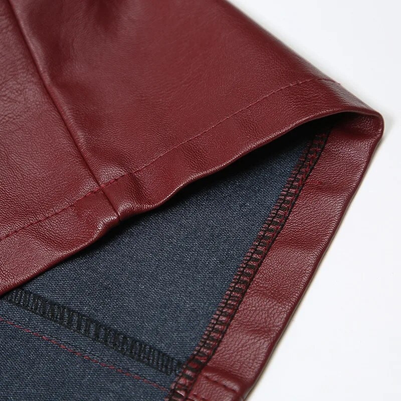 Plus Size 6XL Ψηλόμεση PU Faux Leather Γυναικεία φούστα Φερμουάρ Elegant λουστρίνι Pencil Μίνι φούστα μήκους Chic Streetwear