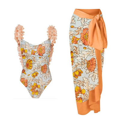 2023-as új érkezés Push Up női bikini szett virágos nyomott fodros bikini pántos pólyás fürdőruha brazil biquini fürdőruha