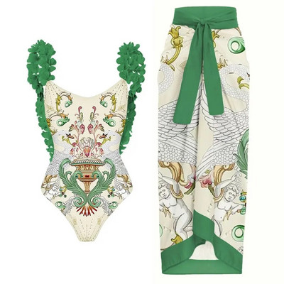 2023-as új érkezés Push Up női bikini szett virágos nyomott fodros bikini pántos pólyás fürdőruha brazil biquini fürdőruha