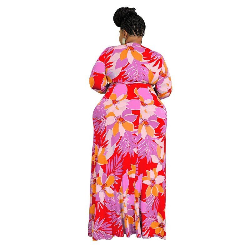 5xl veće haljine za žene, ljetna odjeća s modnim printom 2022., maksi duga haljina, seksi klupska odjeća s v izrezom, veleprodaja Dropshipping