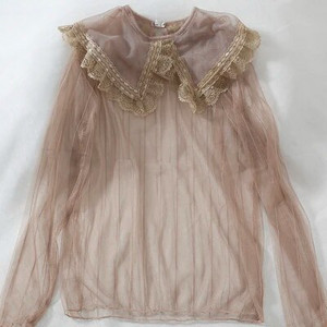 Gowyimmes Spring Sweety Girl Peter pan Πουκάμισο με γιακά με δαντέλα Σέξι γυναικεία διχτυωτή μπλούζα Γυναικεία μακρυμάνικη μπλούζα Basic τοπ πουλόβερ 264