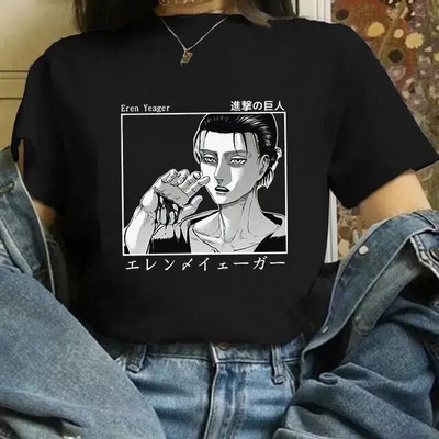 Attack on Titan Τελική σεζόν 4 Μπλουζάκι Γυναικείο Anime Shingeki No Kyojin Eren Yeager Print Tshirt Ανδρικά Μπλουζάκια Βαμβακερά σε συντομότερο μέγεθος
