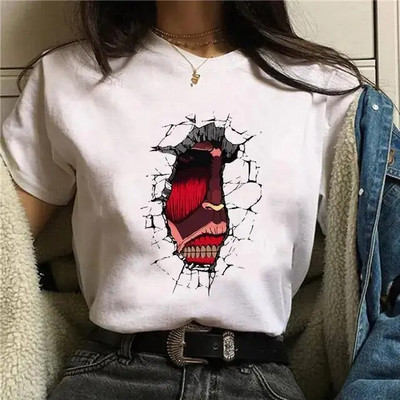 Attack on Titan Τελική σεζόν 4 Μπλουζάκι Γυναικείο Anime Shingeki No Kyojin Eren Yeager Print Tshirt Ανδρικά Μπλουζάκια Βαμβακερά σε συντομότερο μέγεθος
