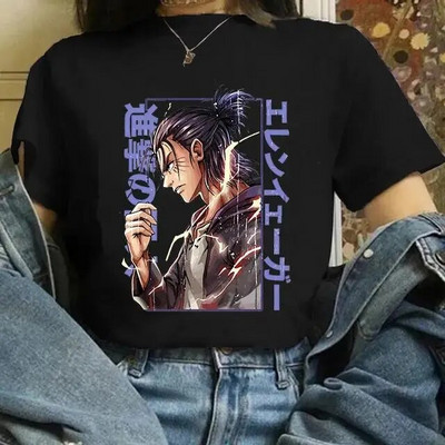 Attack on Titan Τελική σεζόν 4 Μπλουζάκι Γυναικείο Anime Shingeki No Kyojin Eren Yeager Print Tshirt Ανδρικά Μπλουζάκια Βαμβακερά σε συντομότερο μέγεθος