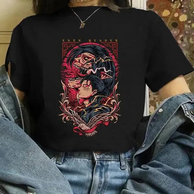 Attack on Titan Τελική σεζόν 4 Μπλουζάκι Γυναικείο Anime Shingeki No Kyojin Eren Yeager Print Tshirt Ανδρικά Μπλουζάκια Βαμβακερά σε συντομότερο μέγεθος