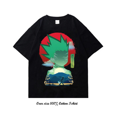 Dámske tričko s grafickou potlačou japonského anime Hunter X Hunter, vintage, plus veľkosť, bavlnené, okrúhly výstrih, krátky rukáv, tričko pre ženy aj mužov