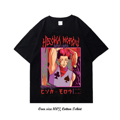 Dámske tričko s grafickou potlačou japonského anime Hunter X Hunter, vintage, plus veľkosť, bavlnené, okrúhly výstrih, krátky rukáv, tričko pre ženy aj mužov