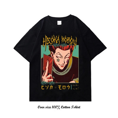 Dámske tričko s grafickou potlačou japonského anime Hunter X Hunter, vintage, plus veľkosť, bavlnené, okrúhly výstrih, krátky rukáv, tričko pre ženy aj mužov