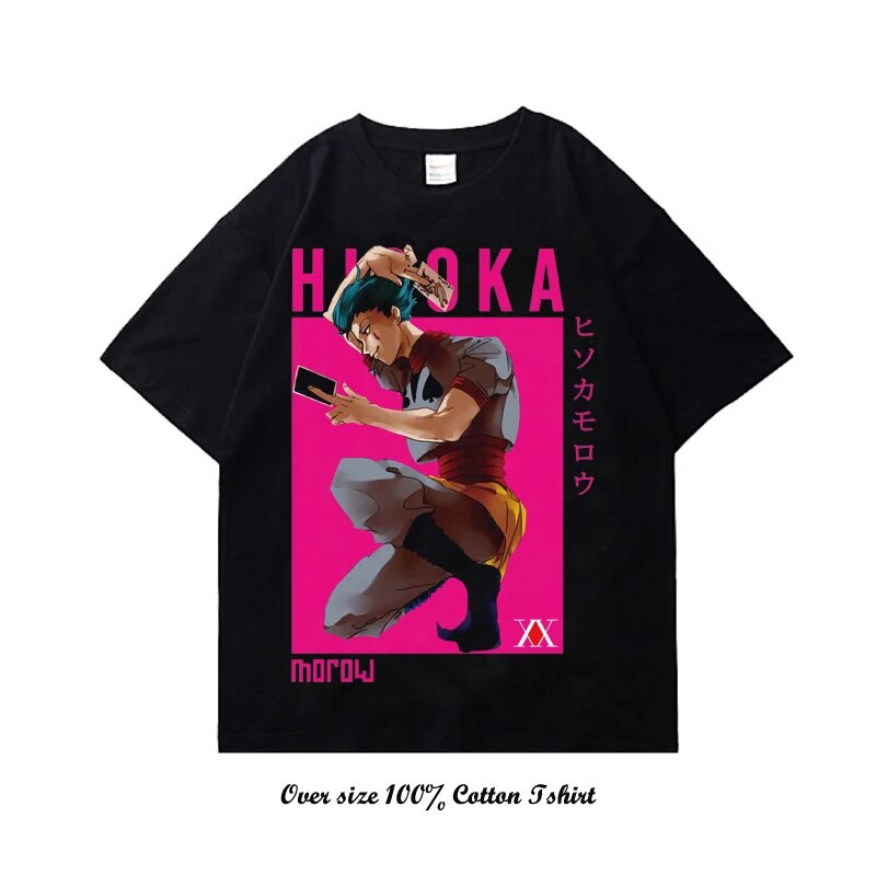 Dámske tričko s grafickou potlačou japonského anime Hunter X Hunter, vintage, plus veľkosť, bavlnené, okrúhly výstrih, krátky rukáv, tričko pre ženy aj mužov