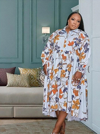 Κομψά φορέματα για γυναίκες Δωρεάν αποστολή Lady Autumn Casual Loose Dress Plus Size Long Shirt φόρεμα Χονδρική Μαζική αποστολή