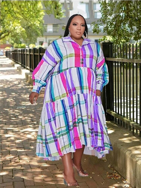 Κομψά φορέματα για γυναίκες Δωρεάν αποστολή Lady Autumn Casual Loose Dress Plus Size Long Shirt φόρεμα Χονδρική Μαζική αποστολή