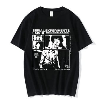 Anime Lain Graphic Print Μπλουζάκι Γυναικείο Ανδρικό Μπλουζάκι Unisex Iwakura Manga Girl Sci Fi Μπλουζάκια με κοντό μανίκι βαμβακερό μπλουζάκι Plus Size