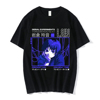 Anime Lain Graphic Print Μπλουζάκι Γυναικείο Ανδρικό Μπλουζάκι Unisex Iwakura Manga Girl Sci Fi Μπλουζάκια με κοντό μανίκι βαμβακερό μπλουζάκι Plus Size