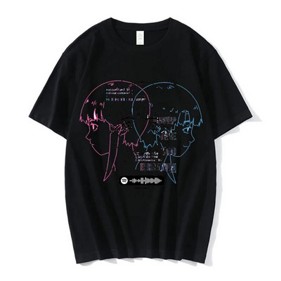 Anime Lain Graphic Print Μπλουζάκι Γυναικείο Ανδρικό Μπλουζάκι Unisex Iwakura Manga Girl Sci Fi Μπλουζάκια με κοντό μανίκι βαμβακερό μπλουζάκι Plus Size