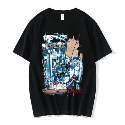 Anime Lain Graphic Print Μπλουζάκι Γυναικείο Ανδρικό Μπλουζάκι Unisex Iwakura Manga Girl Sci Fi Μπλουζάκια με κοντό μανίκι βαμβακερό μπλουζάκι Plus Size