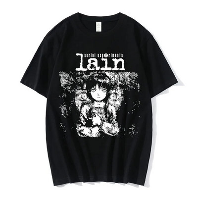 Anime Lain Graphic Print Μπλουζάκι Γυναικείο Ανδρικό Μπλουζάκι Unisex Iwakura Manga Girl Sci Fi Μπλουζάκια με κοντό μανίκι βαμβακερό μπλουζάκι Plus Size