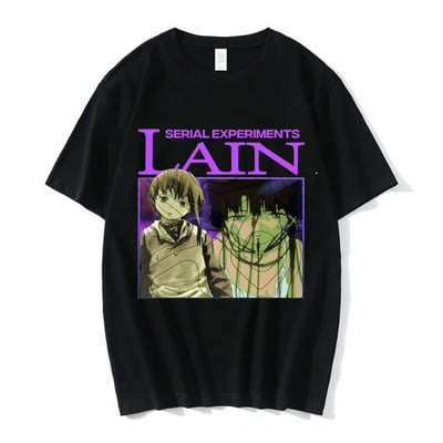 Anime Lain Graphic Print Μπλουζάκι Γυναικείο Ανδρικό Μπλουζάκι Unisex Iwakura Manga Girl Sci Fi Μπλουζάκια με κοντό μανίκι βαμβακερό μπλουζάκι Plus Size