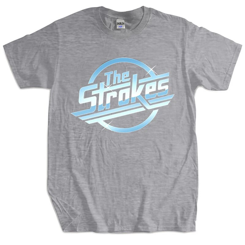 Tricou bărbați din bumbac Topuri de vară Tricou The Strokes Tricou bărbați Indie Rock Band femei Homme Tricou negru plus mărime