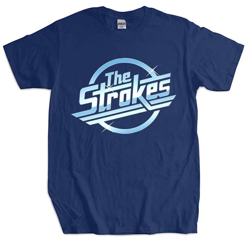 Tricou bărbați din bumbac Topuri de vară Tricou The Strokes Tricou bărbați Indie Rock Band femei Homme Tricou negru plus mărime