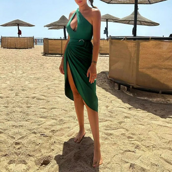 Изумруден цвят Модни бански костюми от една част Cover Up Дамски луксозни бански Push Up Slim Bikini Елегантен бански костюм Плажно облекло 2023 г.