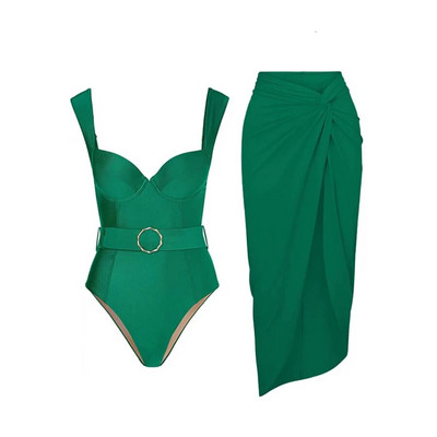 Smaragdo spalvos maudymosi kostiumėliai dengiami moteriški prabangūs maudymosi kostiumėliai Push Up Slim Bikini Elegantiškas maudymosi kostiumėlis 2023 m.