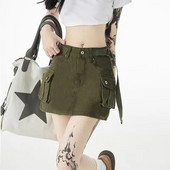 Nová jarná letná móda, sexy bavlna, plus size značka, dámska dievčenská džínsová sukňa s nízkym pásom