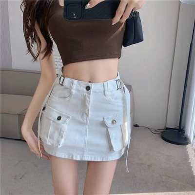 Nová jarná letná móda, sexy bavlna, plus size značka, dámska dievčenská džínsová sukňa s nízkym pásom