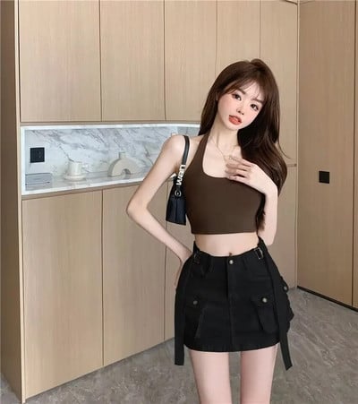 Nová jarná letná móda, sexy bavlna, plus size značka, dámska dievčenská džínsová sukňa s nízkym pásom