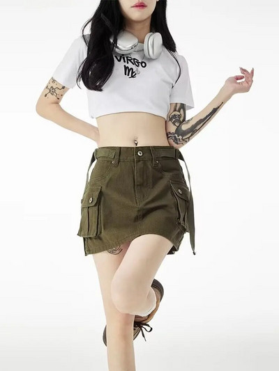 Nová jarná letná móda, sexy bavlna, plus size značka, dámska dievčenská džínsová sukňa s nízkym pásom