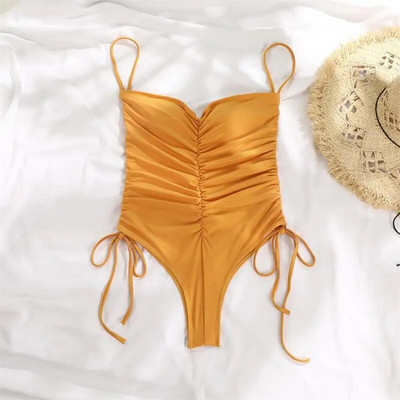 Ženski kupaći kostim visokog struka Jednodijelni kupaći kostim Seksi Push up kupaći kostim s v-izrezom Kompleti bikinija s halterima Odjeća za plažu Monokini