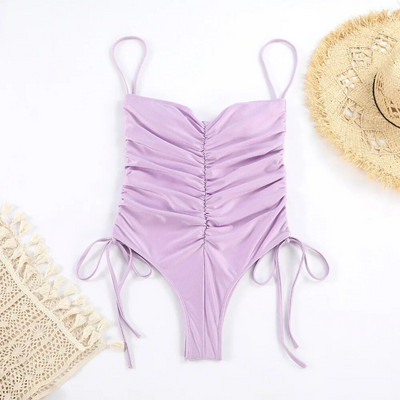 Ženski kupaći kostim visokog struka Jednodijelni kupaći kostim Seksi Push up kupaći kostim s v-izrezom Kompleti bikinija s halterima Odjeća za plažu Monokini